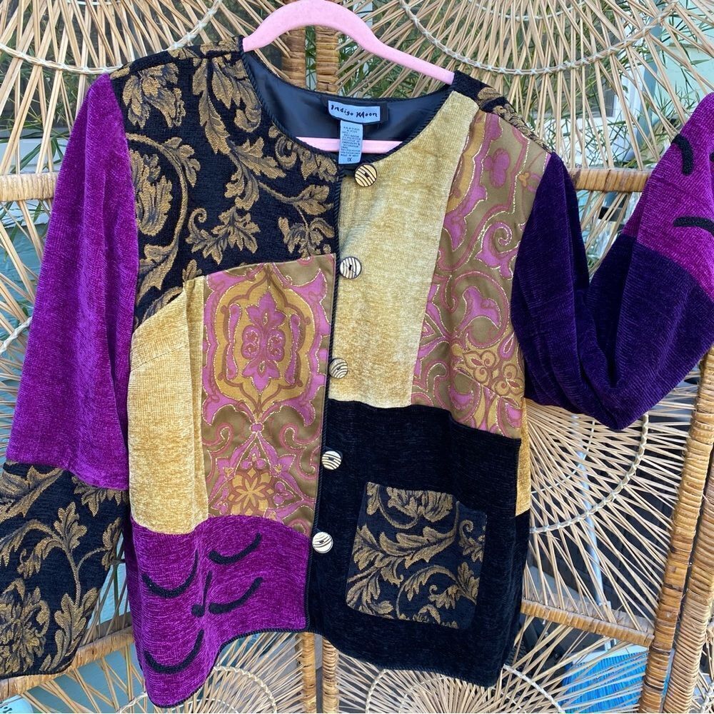 ✨ Soft & comfy size 1X VELVET & BROCADE jacket - Picture 7 of 7